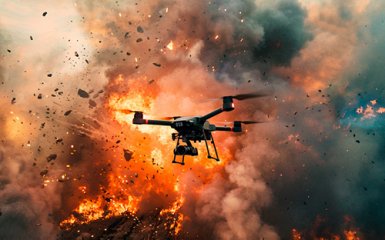 Нацгвардійці влучними ударами дронів перетворили російський військовий транспорт на брухт під Донецьком