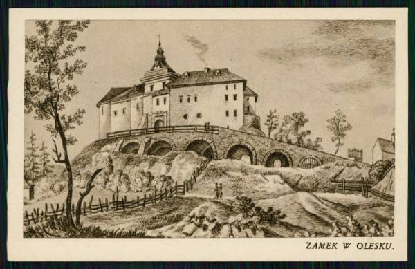 Олеський замок. Гравюра А.Лянге. 1820-ті роки