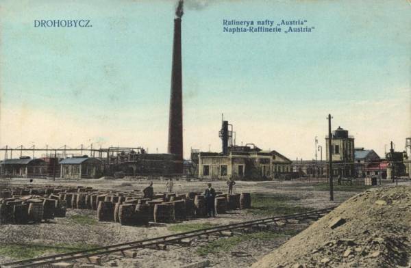 Дрогобич. Рафінерія "Austria". Поштівка 1911 року